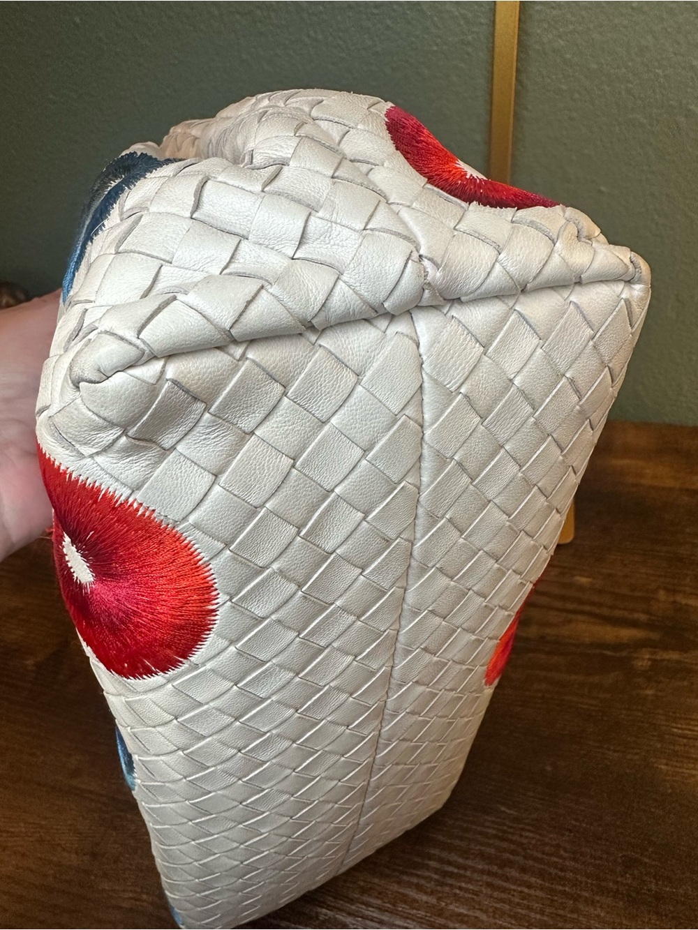 Rare Bottega Veneta Intrecciato Embroidered Leather Handbag | Made in Italy - Picture 6 of 16